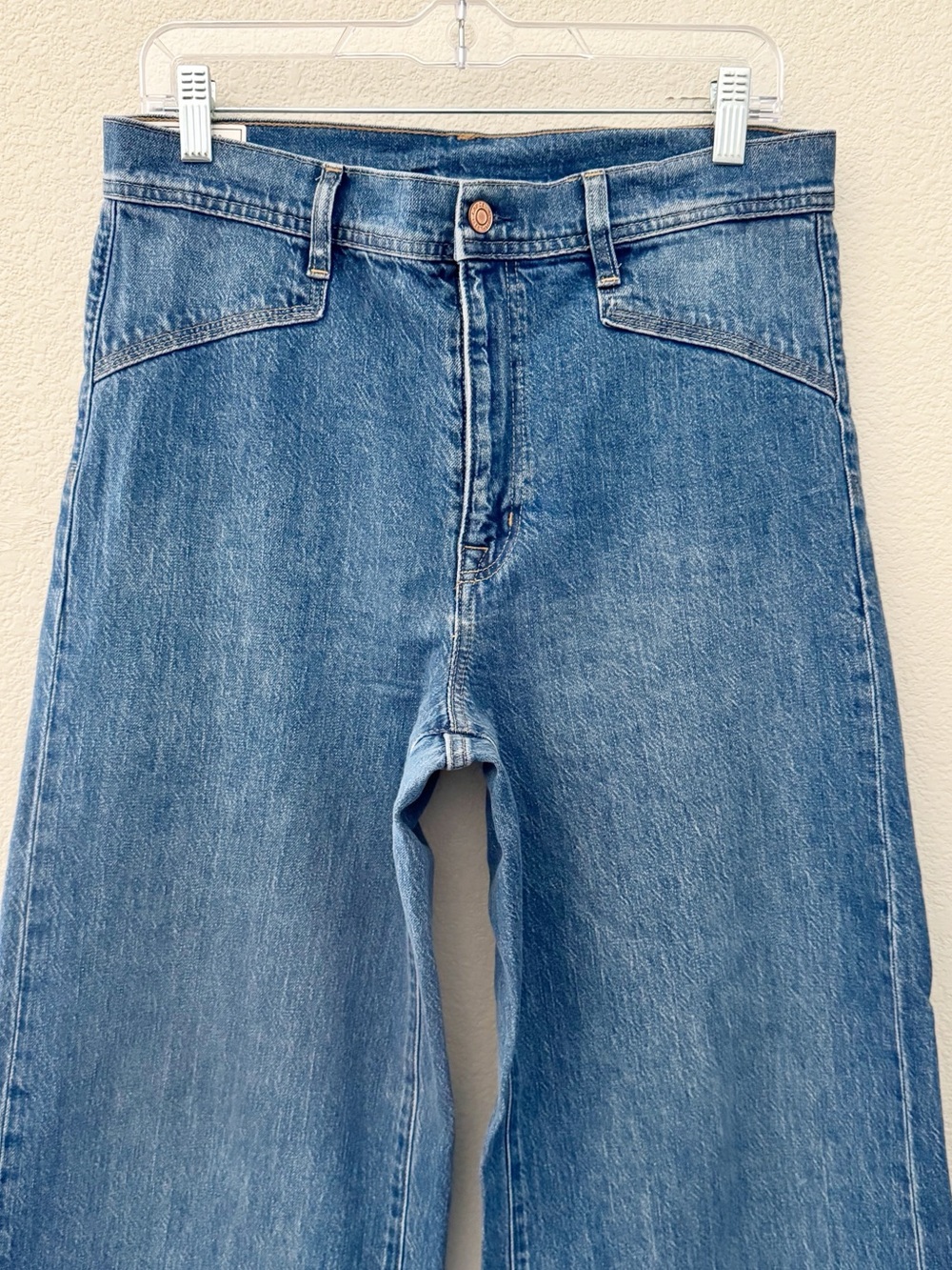 GAP Sky High Wide Leg Jeans 30/ 10 R Denim Blue Crop Classic Minimalist - Picture 6 of 12